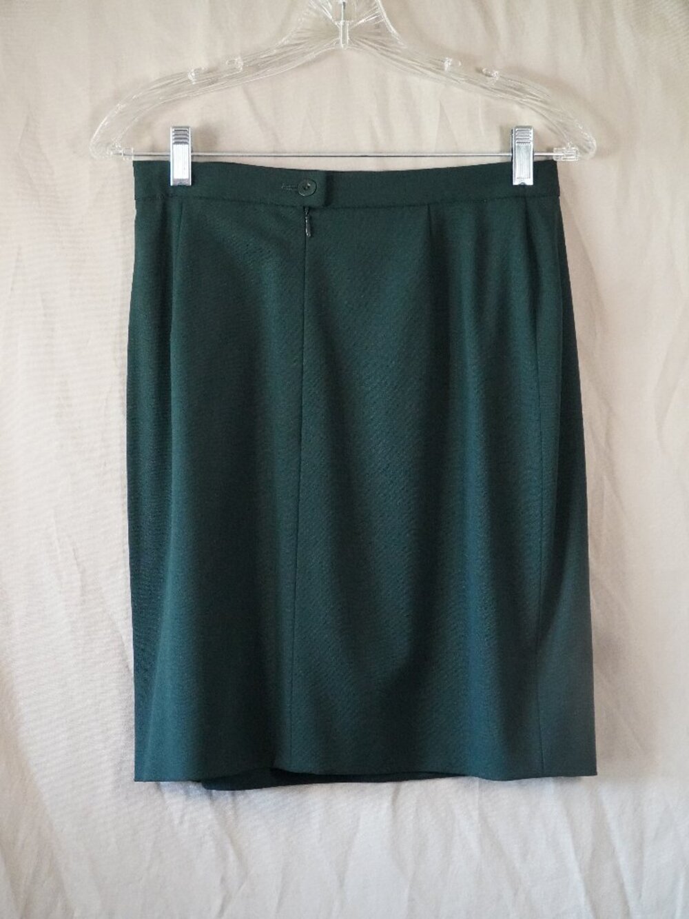Vintage Escada forest green wool pencil skirt
